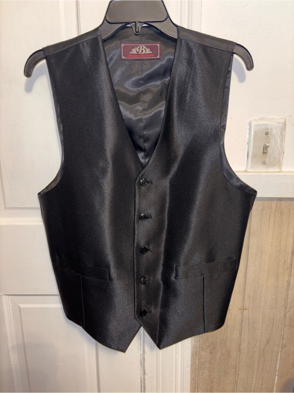 Black Satin Men's Dress Vest